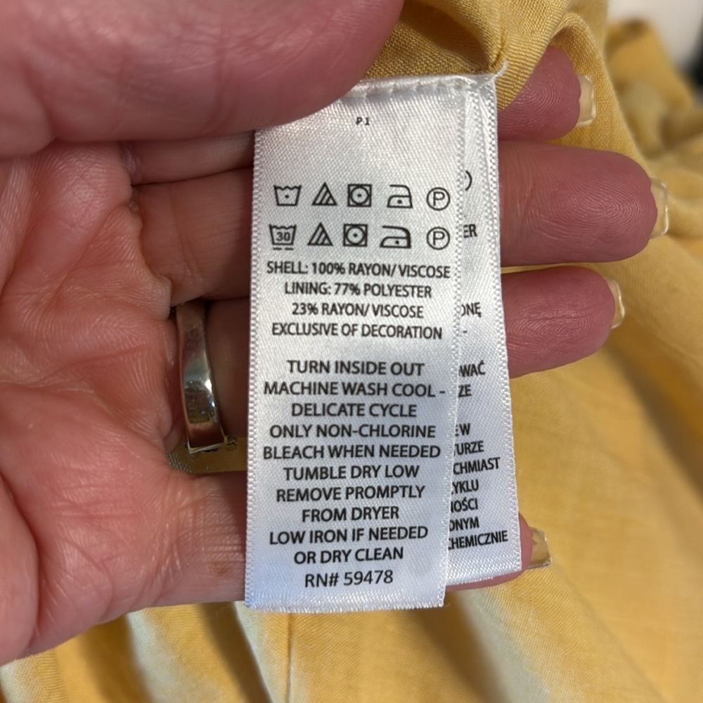 Joie embroidered Tiered boho Midi Sundress side zipper belted yellow size 6 - Picture 12 of 16